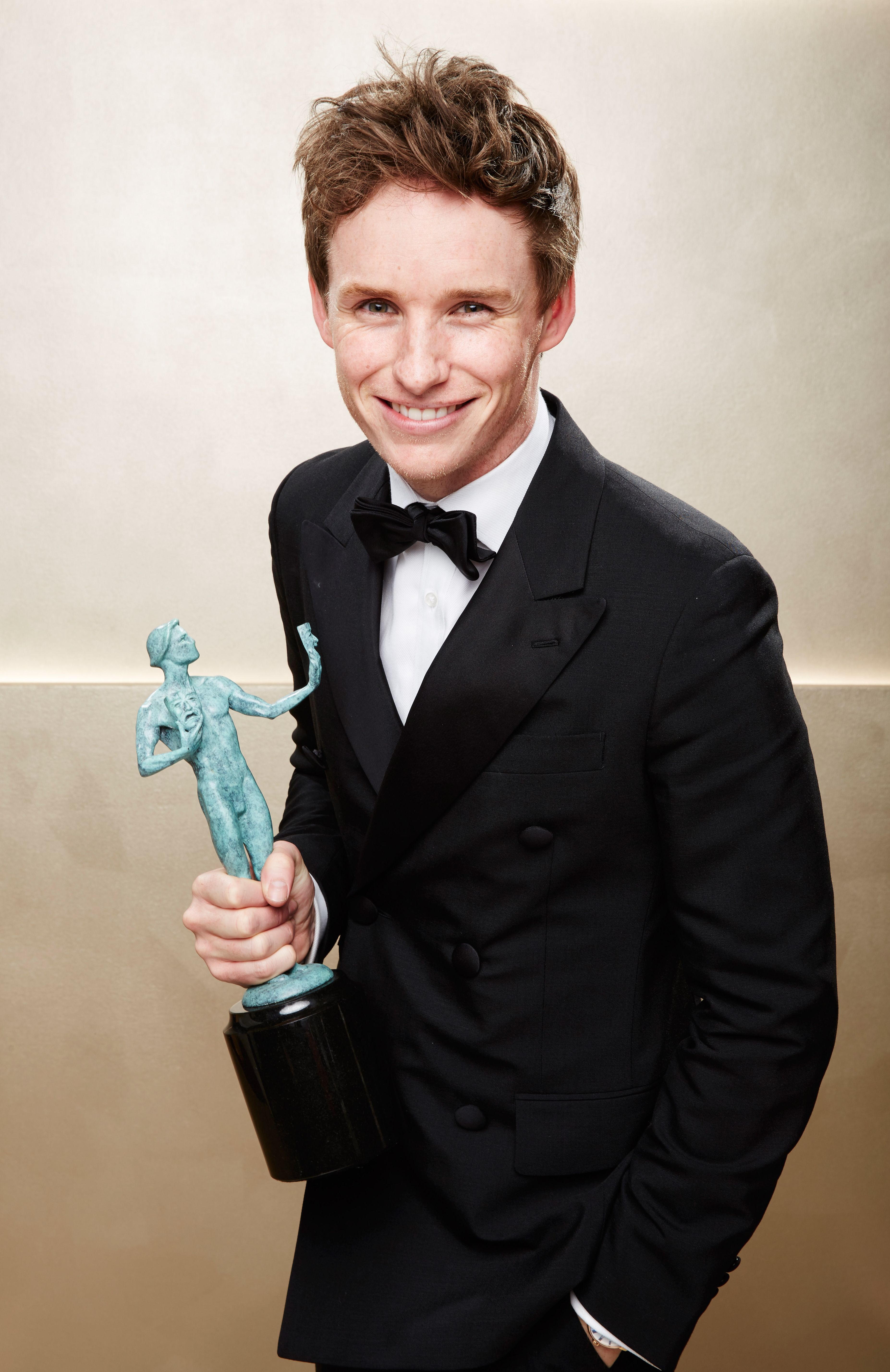 Eddie Redmayne and his 2015 SAG Award for Best Actor