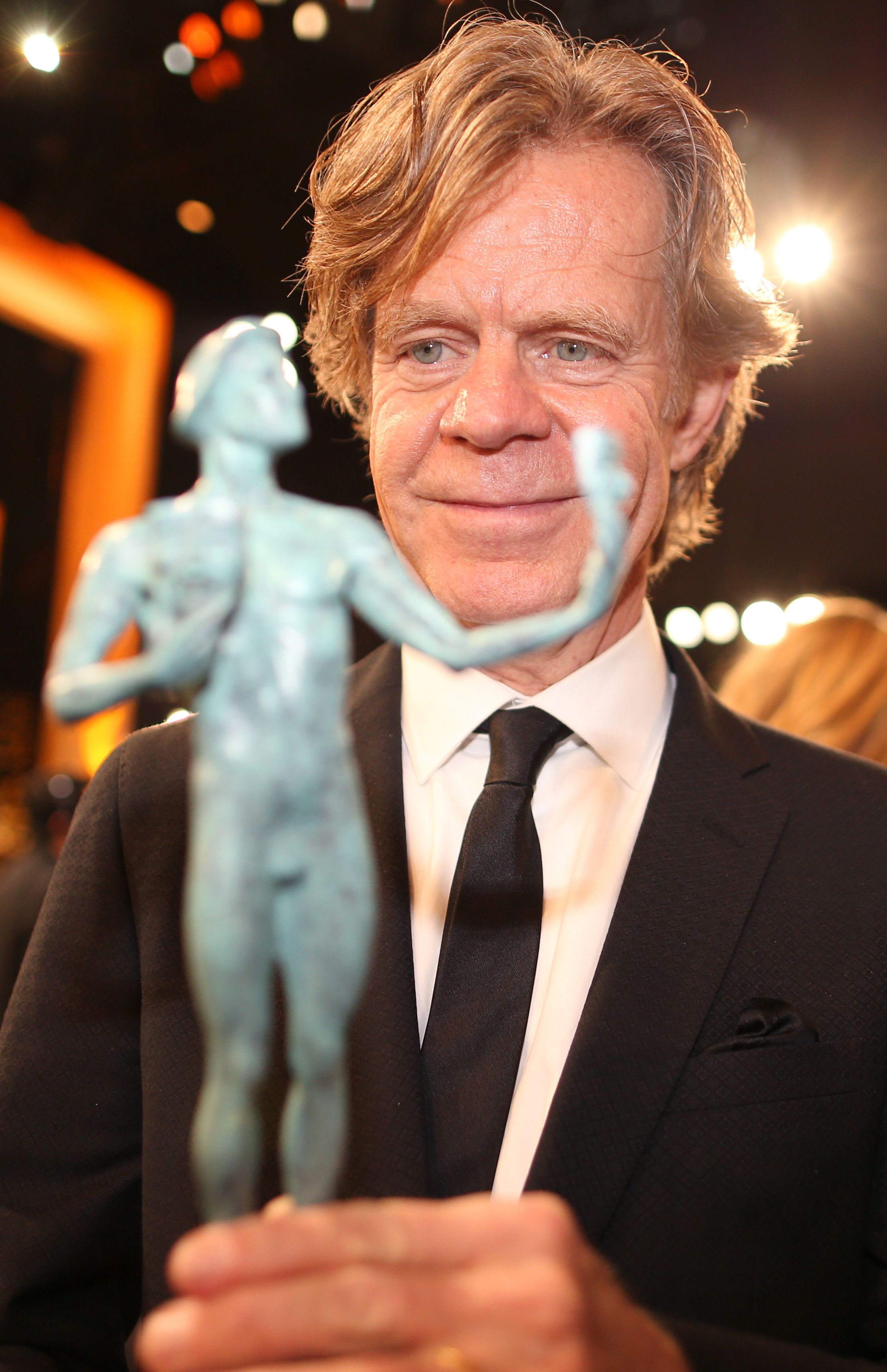 William H. Macy and his blue SAG Award