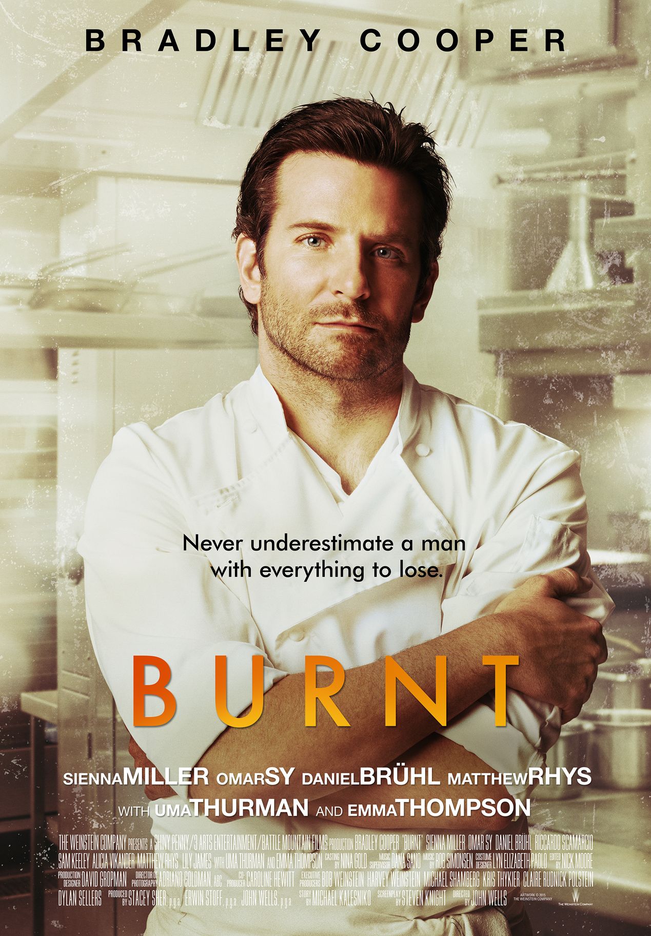 Bradley Cooper as chef in Burnt Poster