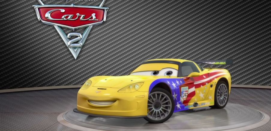 Jeff Corvette shows of his yellow rims and turns around in Cars 2 | Cultjer